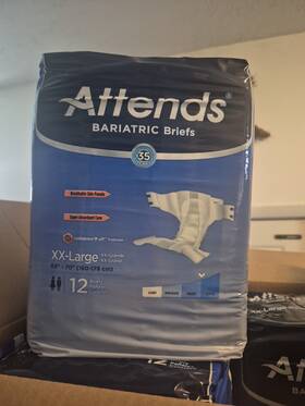 6272z71438 Attends Bariatric Briefs Heavy/severe 3layer Odor Shield Adult Xxl 63 Inch -70 12ct
