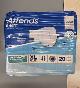 Attends 696850011602 Adult Incontinence Disposable Briefs X-large 20 Ct 3 Pk Lot Of 60 - Nob