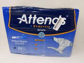 Attends 696850079664 Stretch Adult Incontinence Briefs Medium 24ct Ultimate Absorbency