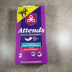 705749-1 Attends Vintage Beltless Undergarments Pack Of 2 Trial Size 1991 Nos