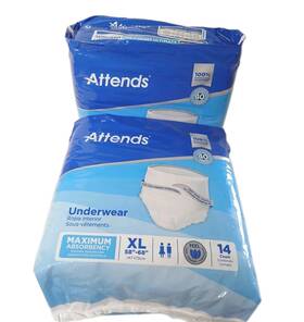 181500 Attends 86679 Adult Xl Disposable Underwear Maximum Absorbency 28 Count 2 Packs New