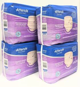 Aduf30 Attends 4 Pack - Disposable Underwear Female Large 18 Ct 72 Total