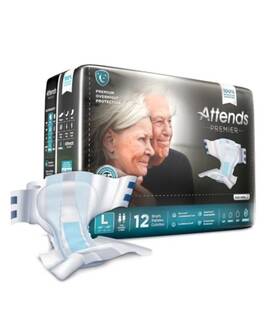 Ali-br30 Attends Premier Premium Overnight Underwear Diapers Briefs With Tabs Large 24ct