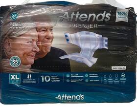 Ali-br40 Attends Premier Incontinence Brief Xl Overnight 4 10ct 40 Ct