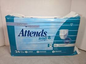 Br0830 Attends Vintage Briefs 8 Perma Dry Plastic Backed 2 Tab 2002 Adult Diapers Lg 24