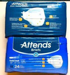 Dd10 Attends Lot Of 2 - Youth Incontinence Brief S Heavy Absorbency 24 Ct