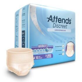1039112 Attends Discreet Absorbent Underwear White X-large 16 Bg
