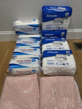1335 Attends Dynarex Underwear Extra Heavy M White And Panty Liners Medium Pink