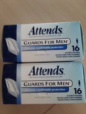 Mgo400 Attends Guards For Men Lot Of 2 32 Total Discreet Comfortable Protection