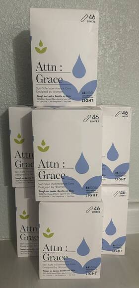 Attn Grace 860007310249 Lot Of 2 Panty Liners For Women 46 Light Urinary Incontinence