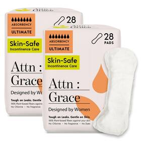 Attn Grace 860009134096 Ultimate Incontinence Pads For Women 2-pack 56 Total / 28 Per
