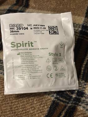 39104 Bard Spirit Hydrocolloid Adhesive Sheath Condom Style External Catheter