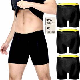 Miu07 Battewa Mens 3pack Boxer Incontinence Underwear Large Cotton Spdx 100ml Black Not Briefs