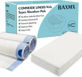 Baxmx 313020656684 Commode Liners With Absorbent Pads Pack Of 50 - Bedside For Comm