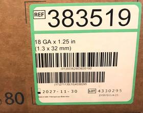 383519 Bd Nexiva Ref Case Of 80 18 Ga X 1.25 Inch Exp 11/2027