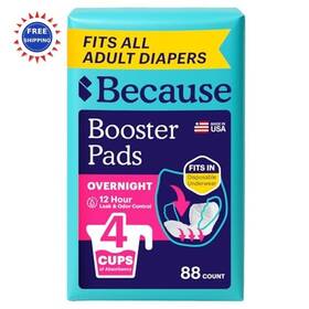 147500000438-88-case Because Adult Diaper Booster Pads 88 Count Overnight Diapers Helps Keep Active