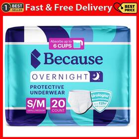 Because 313053019067 Overnight Absorbency Pull Ups - Adult Disposable Incontinence Underwear Extr