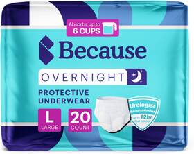 Because 313114018022 Overnight Absorbency Pull Ups - Adult Disposable Incontinence Underwear
