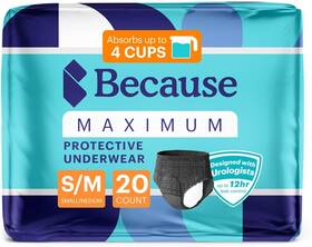 Because 445045380381 Premium Maximum Absorbency Adult Incontinence And Postpartum Bladder Leak Under