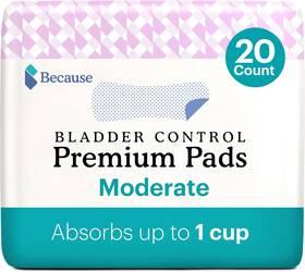 Because 711181632644 Premium Incontinence Pads For Women - Discreet Individually Wrapped Lin