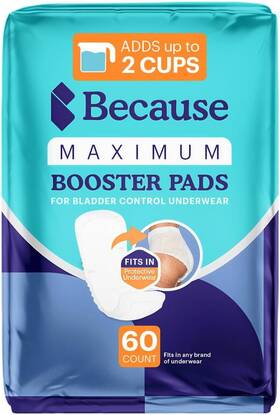 Because 726084806368 Maximum Incontinence Booster Pads Adult Diaper Doubler Adds 2 Cups Of E