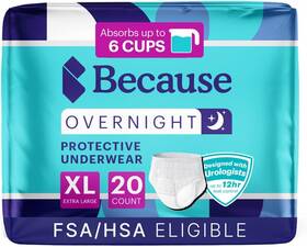 Because 744110905878 Overnight Absorbency Pull Ups - Adult Disposable Incontinence Underwear