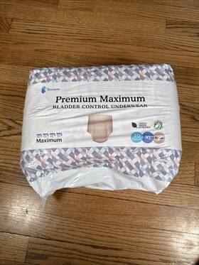Because 810005862202 New Premium Maximum Incontinence Underwear - 20ct Xl Beige