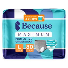 Because 810005862394 Maximum Incontinence Underwear For Men Heavy Bladder Leak Protection