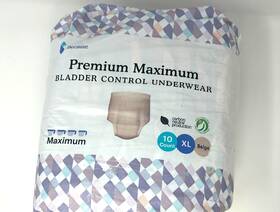 Because 810005862622 Premium Maximum Bladder Control Underwear Beige 10 Count Size Xl