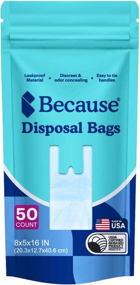 Because 810005864572 Incontinence Disposal Bags Tear Resistant For Men And Women