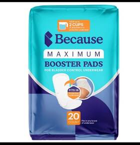 Because 810005864992 Maximum Incontinence Booster Pads Adult Diaper Doubler 180 Count