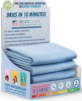 7136pb4 Becks Classic Washable Underpads 34x36 - Heavy Absorbency For Kids Adults And Pets -heal