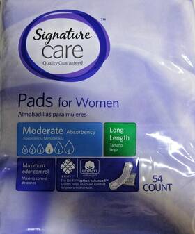 Better Living Brands 021130793389 Womens Incontinence Pads Moderate Absorbency Odor Control Long Length Dri Fit