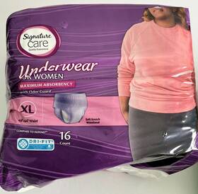 Better Living Brands 021130793594 Signature Care Adult Incontinence Underwear For Women Size Xl Maximum 16 Ct