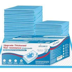 Biggmed 749755971660 Tear-resistant Incontinence Bed Pads 40ftft X 36ftft 50 Count With 125 Gram Hea
