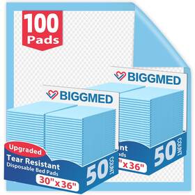 Big-3036-100l Biggmed Tear-resistant Disposable Bed Pads 30 Inch X 36 100 Count Absorbent Underpads C
