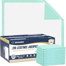 Big3648-10th Biggmed Tear-resistant Bed Pads Disposable 48 Inch X X36 Heavy Duty Green