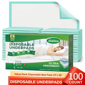 2336-100count Bokyan Disposable Underpads 23 X 36 100 Count Bed Pads For Incontinence Unisex