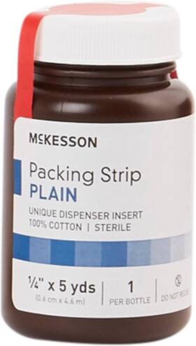 Brand 445014454426 Packing Strip Sterile Plain 100% Cotton 1/4 In X 5 Yds 1 Count