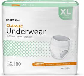 Brand 445056359338 Classic Adult Incontinence Underwear 56 Count Light Absorbency Xl 58-68 In