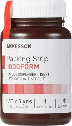 61-59245 Brand Packing Strip Sterile Iodoform 100% Cotton 1/2 In X 5 Yds 12 Count