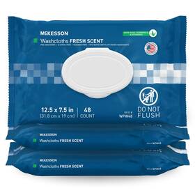 Brand 711181857665 Adult Disposable Washcloth Wipes Scented 3-pack 144ct No-rinse Large Size