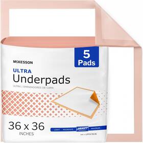 Brand 744110142921 Underpads Disposable Bed Pads 36 Inch X 5 Count Heavy Absorbency Ultra Incon