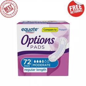 10007327 Branded Options Womens Moderate - Regular Incontinence Pads Breathability 72 Count
