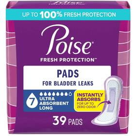 Branded 726084504615 Poise Incontinence And Postpartum Pads 7 Drop Ultra Absorbency Long Length