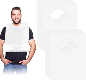 5775 Branded 744110071054 Disposable Adult Bibs 50 Pack 13 18in Waterproof With Crumb Catcher