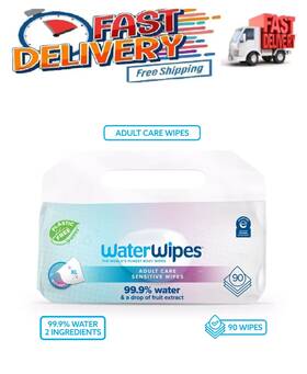 Branded 852401006637 Waterwipes Adult Care Sensitive Wipes 90ct
