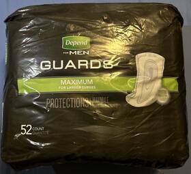 Afgd574 Branded Depend Incontinence Guards For Men Maximum 52ct Sealed