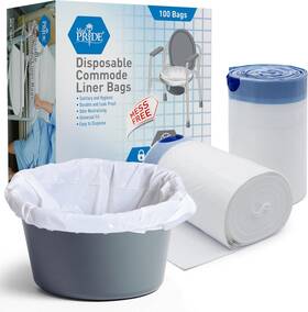Branded01 313035737774 Med Pride Disposable Bedside Commode Liner Bags Pack Of 100 - Odor-control Leak