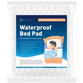 1202341 Brightcare Kids Waterproof Bed Pad - Washable Underpad With Tuck In Sides Soft Quilted